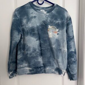 Disney Blue Tie-Dye Crew Neck Sweater